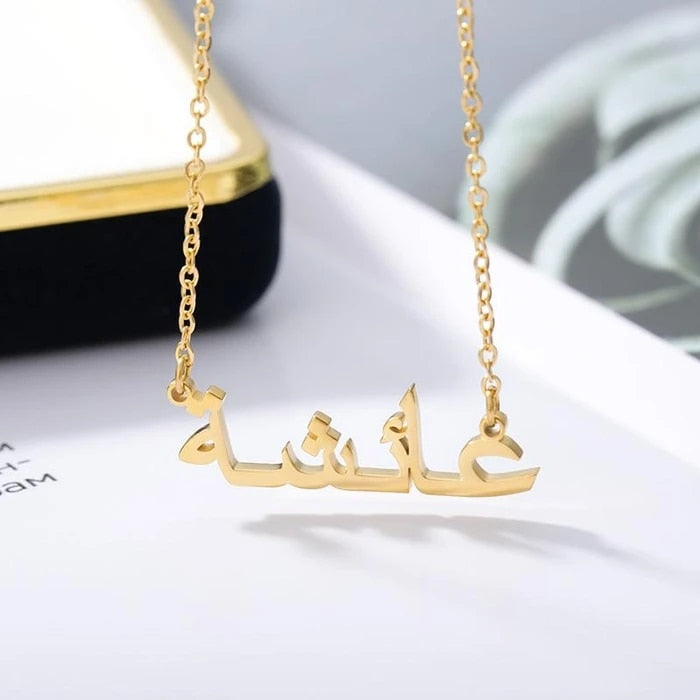 Custom Arabic Name Necklace For Women Personalized Stainless Steel Gold