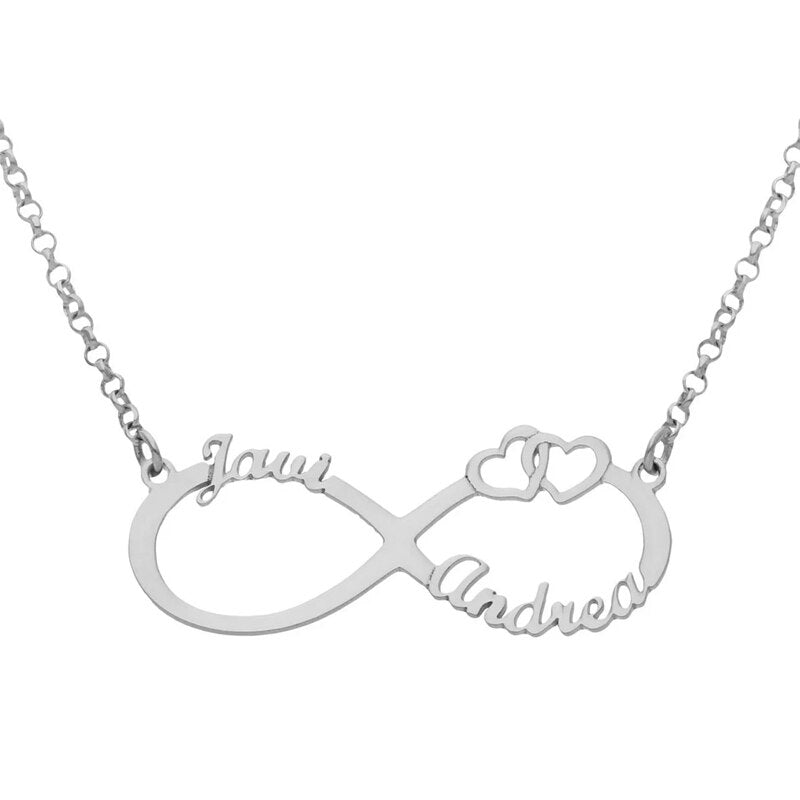 Custom Stainless Steel Infinity Name Necklace Boho Jewelry Personalized Heart N