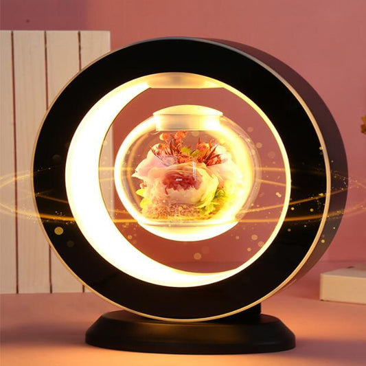 Magnetic Levitation Immortal Flower Decoration Creative Lamp Floating Table LED