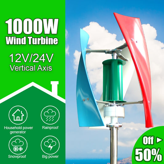 Windmills Inner Air Duct Vertical Axis Small Wind Turbine Generator 1000W 800W 6