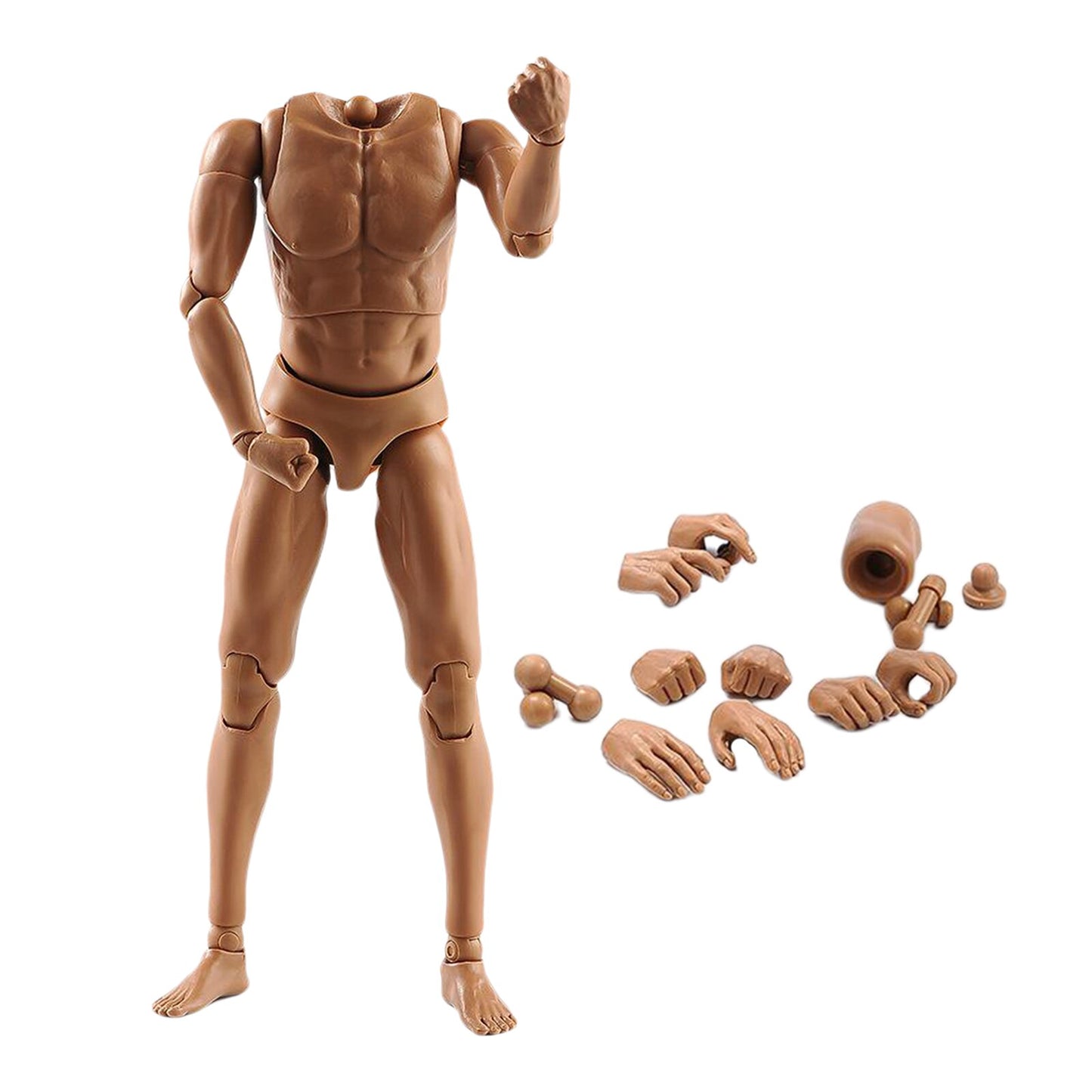 1/6 Super Flexible Seamless Male Naked Body Toy Poseable Figure for Children