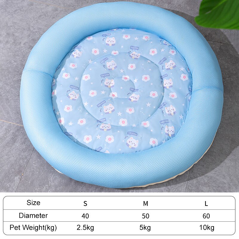 Round Pet Cat Mat Summer Cooling Mat Ice Pad Dog Cat Sleeping Mats For Small