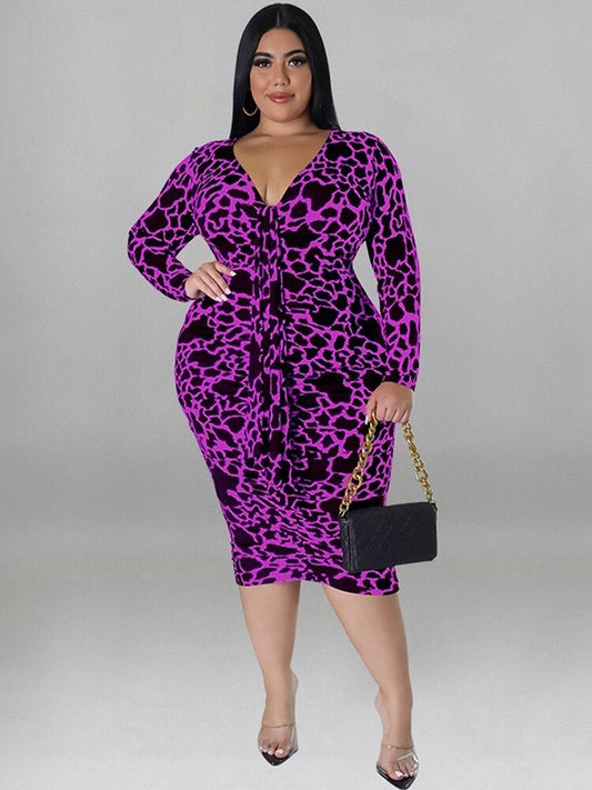 Elegant Dresses for Women Free Shipping Autumn Leopard Dress Long Sleeve Lady Fa