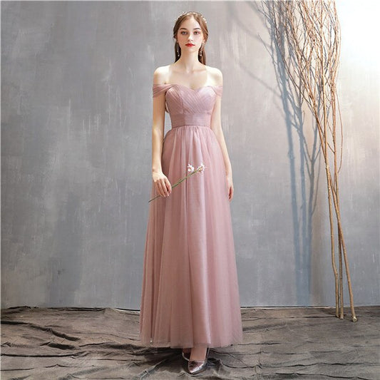 Summer Women Long Pink Robe Bride Guest Dinner Party Wedding Gown Princess Lace