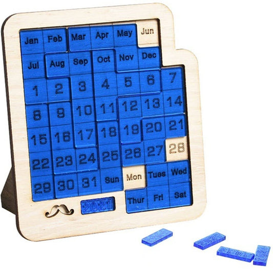 Daily Calendar Puzzle Wooden Calendar Play a Different Puzzle to Display the Dat