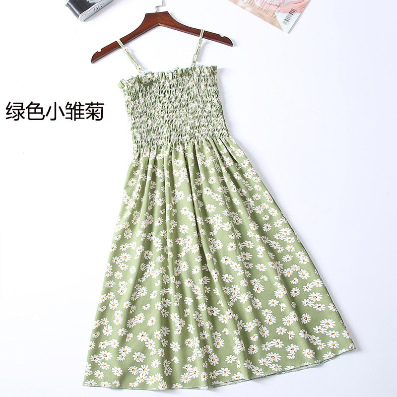 45 Color Summer Strapless Pleated Women Chiffon Dresses Female High Waist