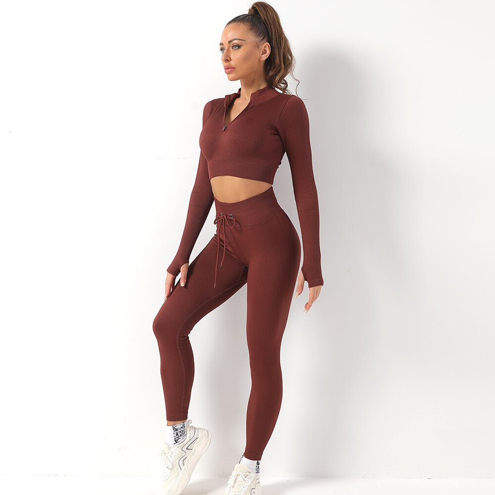 US Stock OhSunny Seamless Gym Clothing Workout Clothes for Women Tracksuit Gym