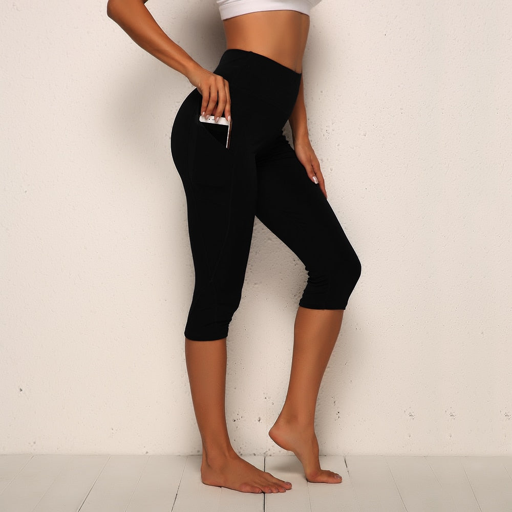 Calf-length Yoga Running Leggings High Waist Workout Push Up Legging Sport Women