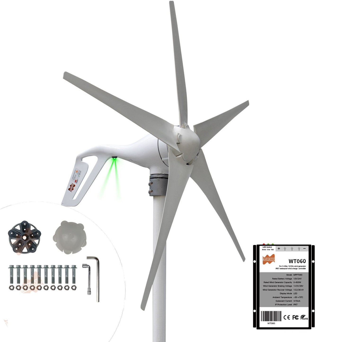 Free Shipping 400W AC12V/24V Colorful Wind Turbine Generator Small Windmill for