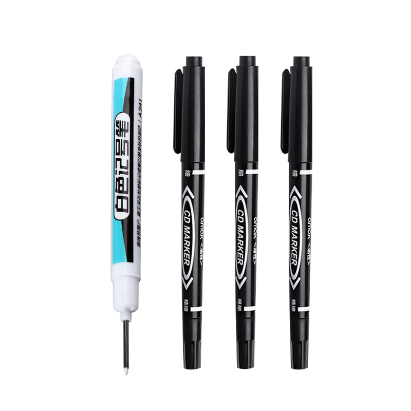 1/4Pcs White Permanent Paint Pen set for Wood Rock Plastic Leather Glass