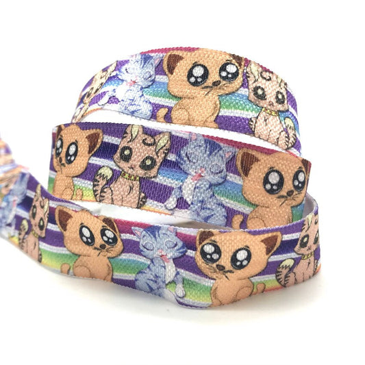 10Yards 16mm Cute animal Fold over Elastic bands Baby Headband DIY FOE