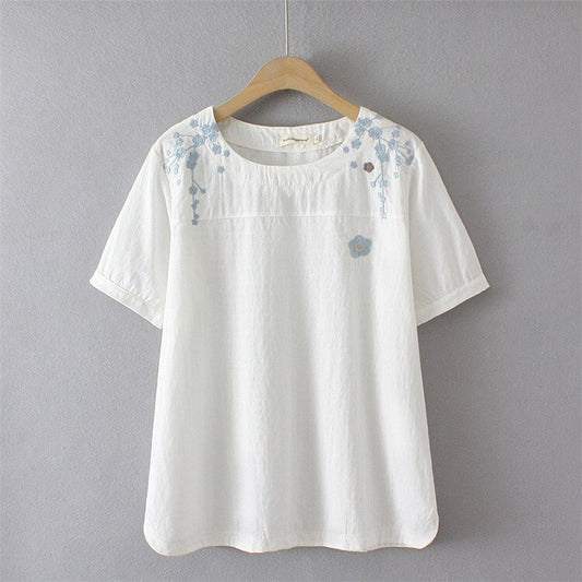 100KG Plus Size T-Shirt for Women Clothing Fashion Comfort Cotton Jacquard Embro