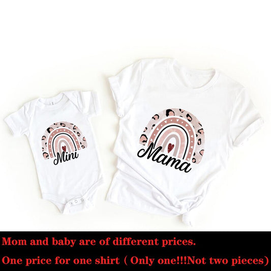 1pcs Rainbow Mommy and Me Shirt Fashion Family Matching Clothes Rainbow Mama