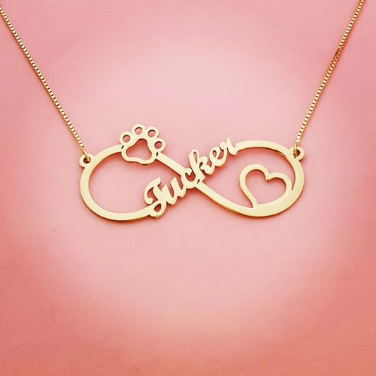 Custom Stainless Steel Infinity Name Necklace Boho Jewelry Personalized Heart N