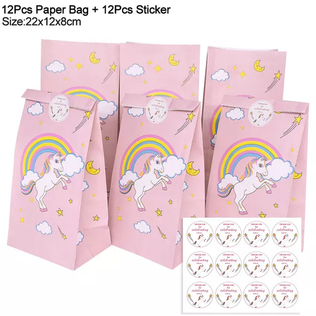 Unicorn Paper Candy Gift Bag Unicorn Party Cookie Popcorn Box for Kids Girl Birt