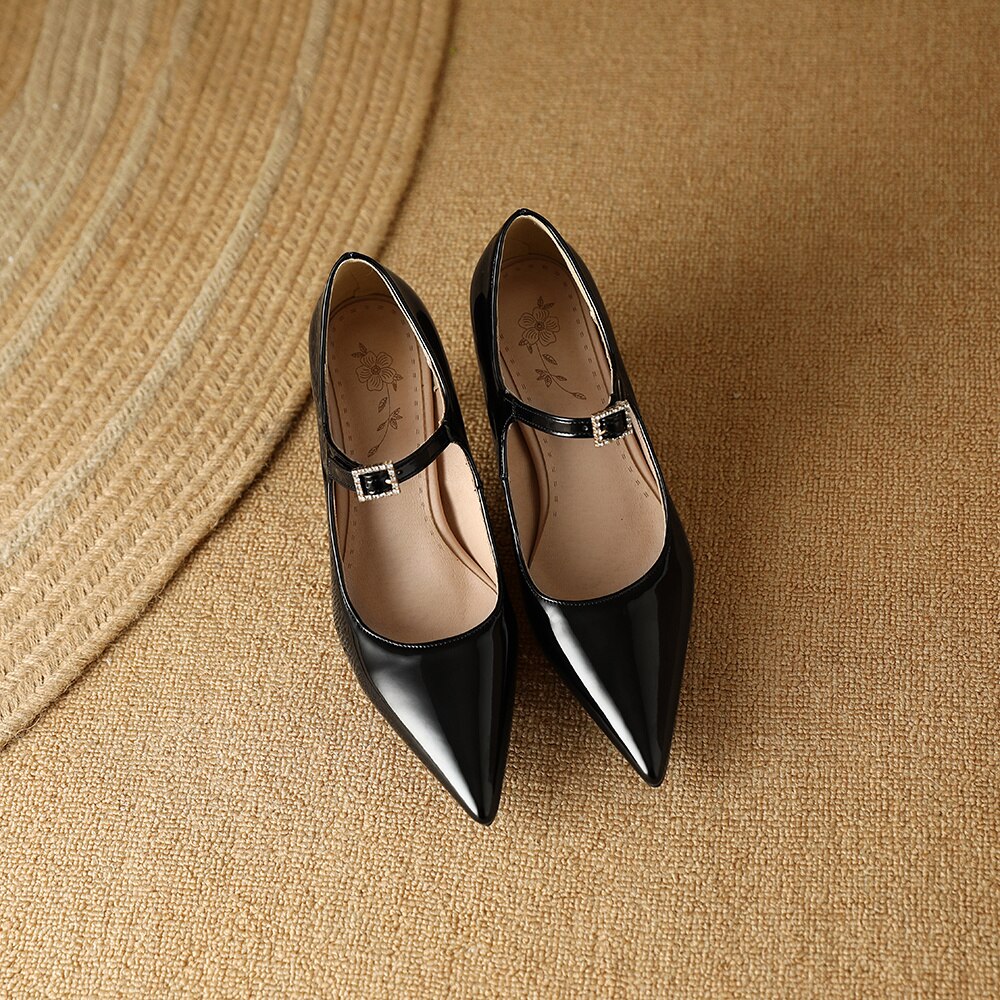 2023 New Comfortable Apricot Black Women Nude Pumps Cute 3 Inch High Heels Lady