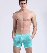 New men's panties translucent soft male ondergoed mannen viscose long boxer uom