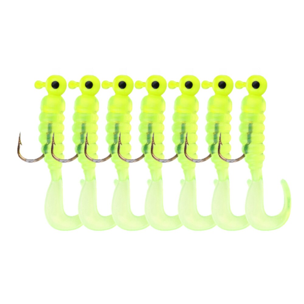 7pcs/Lot 1.75g Soft Fishing Lure Worm Lure With Swimming Tail Plastic Fishing Wo