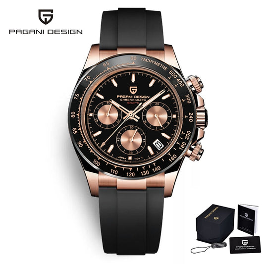 2023 New PAGANI DESIGN Quartz Watch Men Top Brand Automatic Date Wristwatch Sil