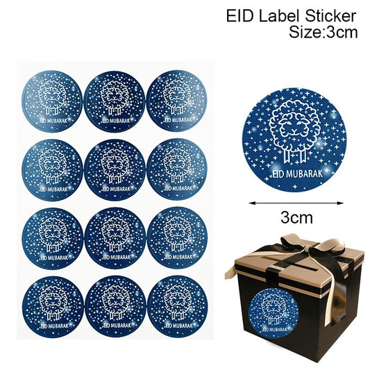 60/120pcs Ramadan EID Mubarak Decorations Paper Sticker Gift Lable Seal