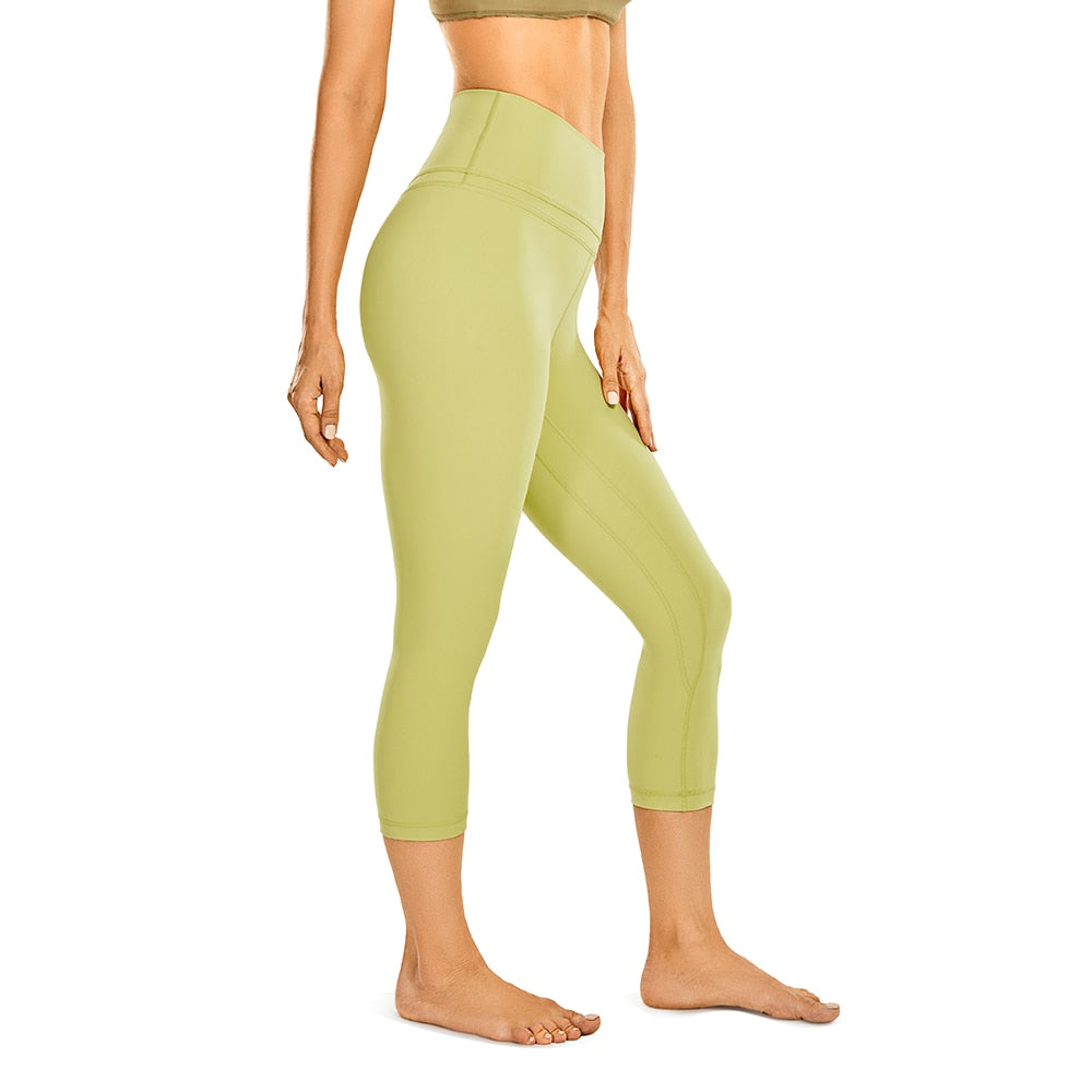 SYROKAN Women's High Waist Crop Capri Leggings Workout Pants Naked Feeling -19 I