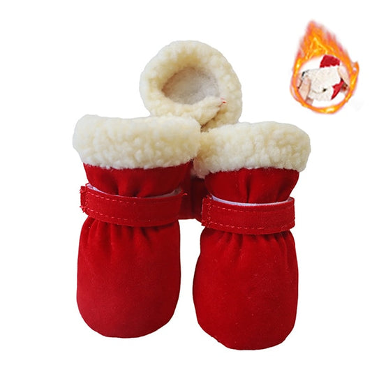 4pcs/set Winter Dog Shoes Anti-slip Pet Snow Boot for Small Large Dogs Cat