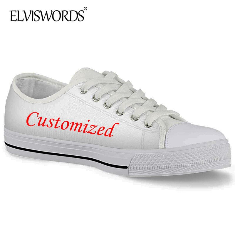 ELVISWORDS Brand Design Haiti Flags Canvas Sneaker for Women Men Leisure Vulca