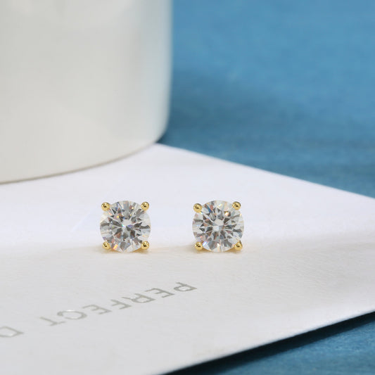 Moissanite Earrings for Women 925 Sterling Silver Plated 18K Gold Earrings