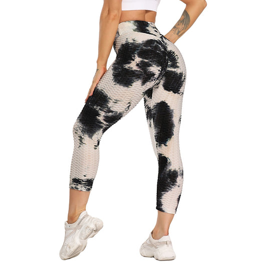 Calf-length Yoga Running Leggings High Waist Workout Push Up Leggins Sport Women