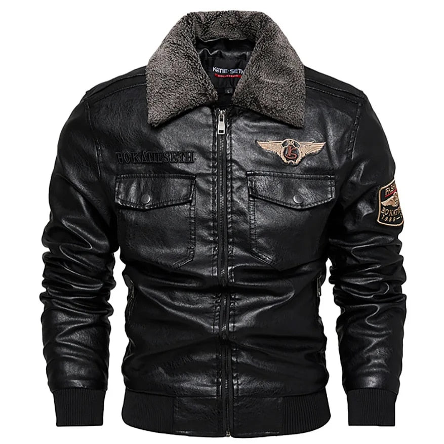 Pu Jacket Men Thick Warm Military Bomber Tactical Leather Jackets Mens Outwear