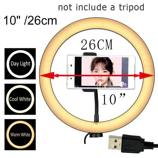 Video Youtube Fill Ring Light Lamp Live COOK 26CM Photography Lighting Phone Ri