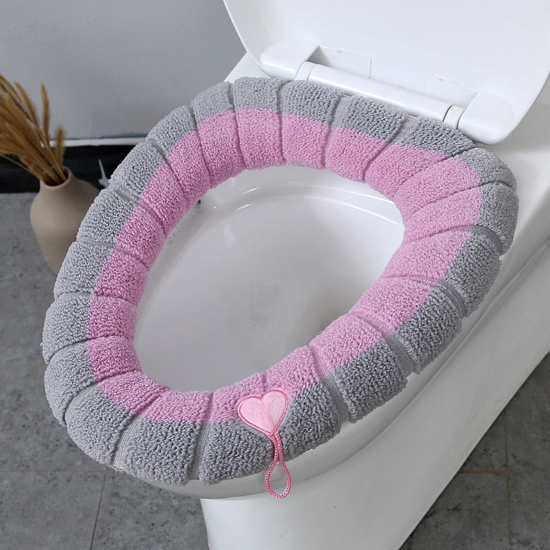 Winter Bathroom Products Toilet Seat Cover Warmer Fleece Thick Soft