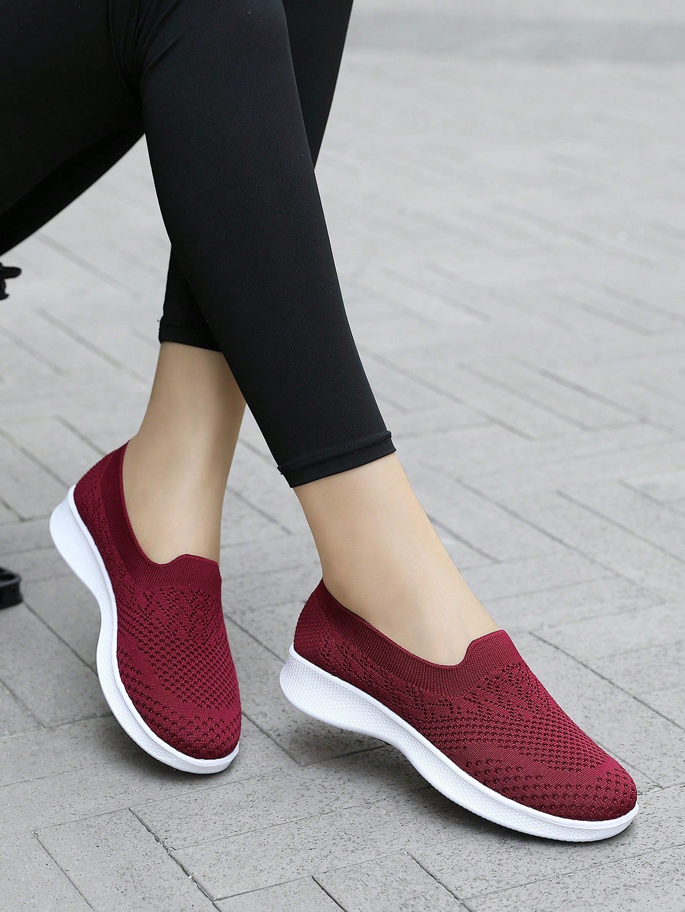 Sporty Sneakers For Women, Patch Decor Slip On Shoes