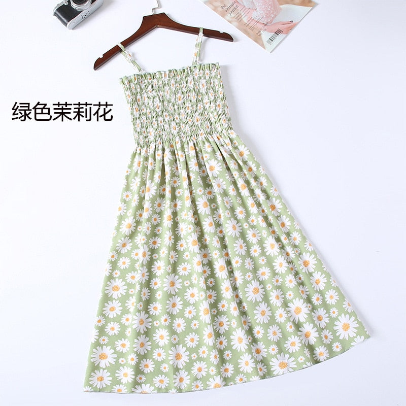 45 Color Summer Strapless Pleated Women Chiffon Dresses Female High Waist