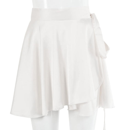 White Elegant Satin 2 Two Piece Set Women Lantern Long Sleeves Crop Tops Cardiga