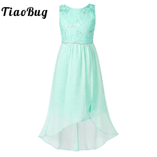 Flower Girls Dress Children Floral Lace Chiffon Kids Dresses for Girl Elegant Pr