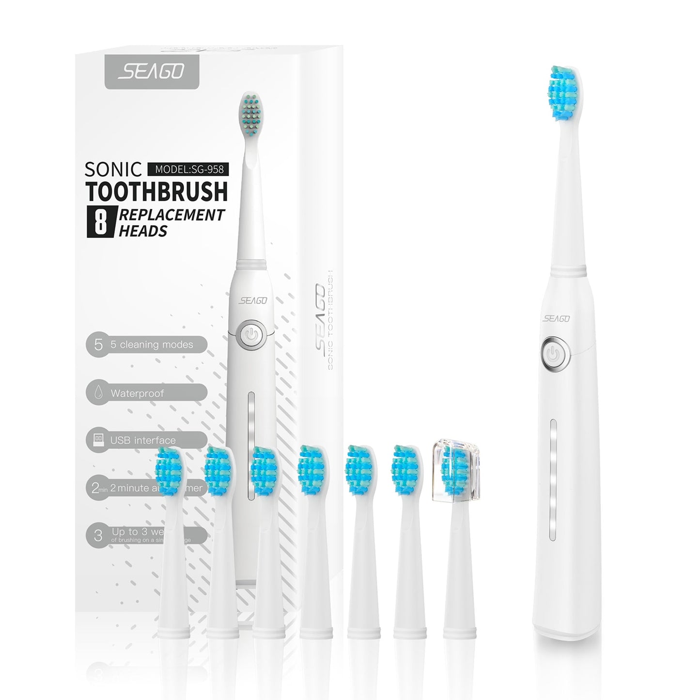 Seago Sonic Electric Toothbrush Toothbrush USB Rechargeable adult