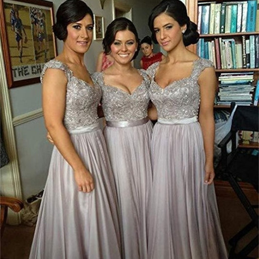 Elegant Wedding Party Long Bridesmaid Dresses Guest Formal Dress Purple Burgundy