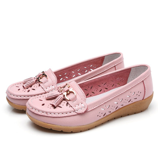 Women Flats Summer Women Genuine Leather Shoes With Low Heels Slip On Casual