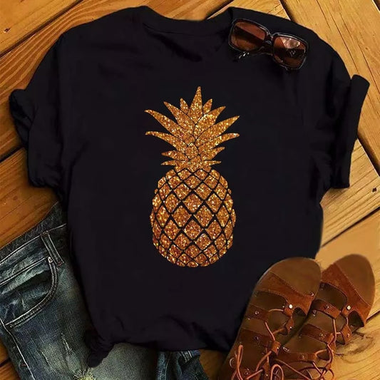 Kawaii Pineapple Printed Womens Clothes Streetwear T Shirt Cartoon Graphic Tees