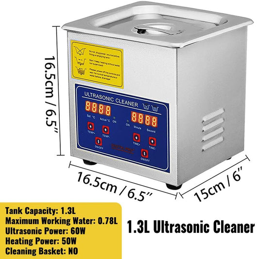 VEVOR 1.3L 2L 3L 6L 10L 15L 22L 30L Ultrasonic Cleaner Lave-Dishes Portable Was