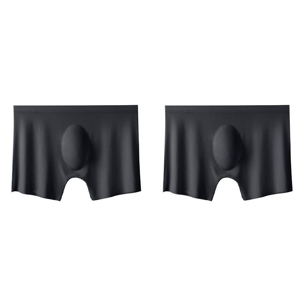 2Pcs Men Panties Mens Ice Silk Boxers Seamless Underwear Man Ultra-thin