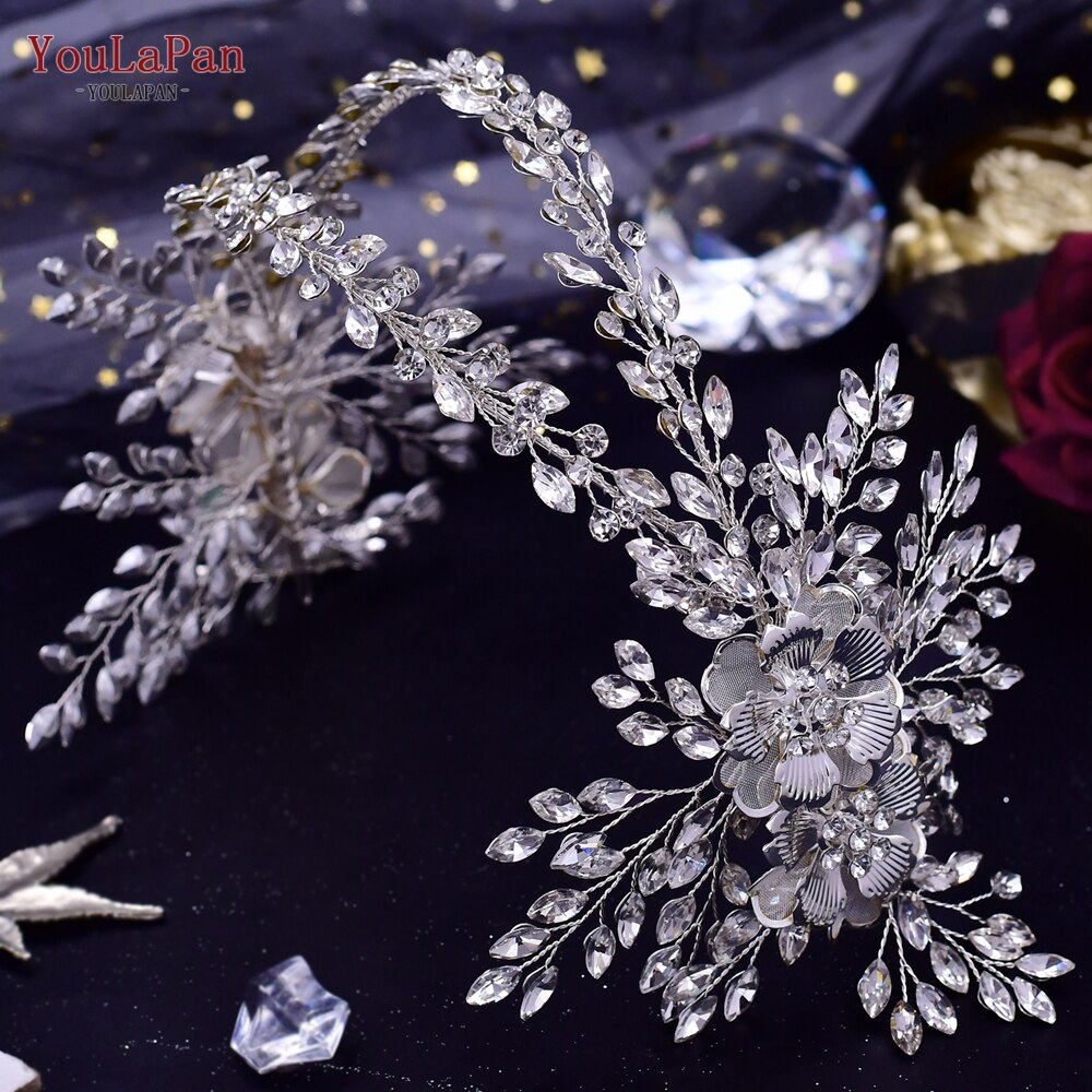 YouLaPan HP413 Crystal Bridal Tiara Crown Wedding Hair Accessories Bridal