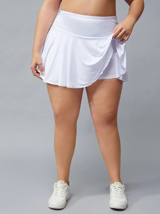 Plus Size Doublel-layer Sporty Tennis Skirts Women 4XL Quick-Dry Breathable Cas