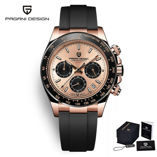 2023 New PAGANI DESIGN Quartz Watch Men Top Brand Automatic Date Wristwatch Sil