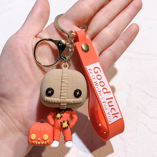 Trick R Treat Keychain Classic Prank Pumpkin Boy Doll Figure Keyring Bag Penden