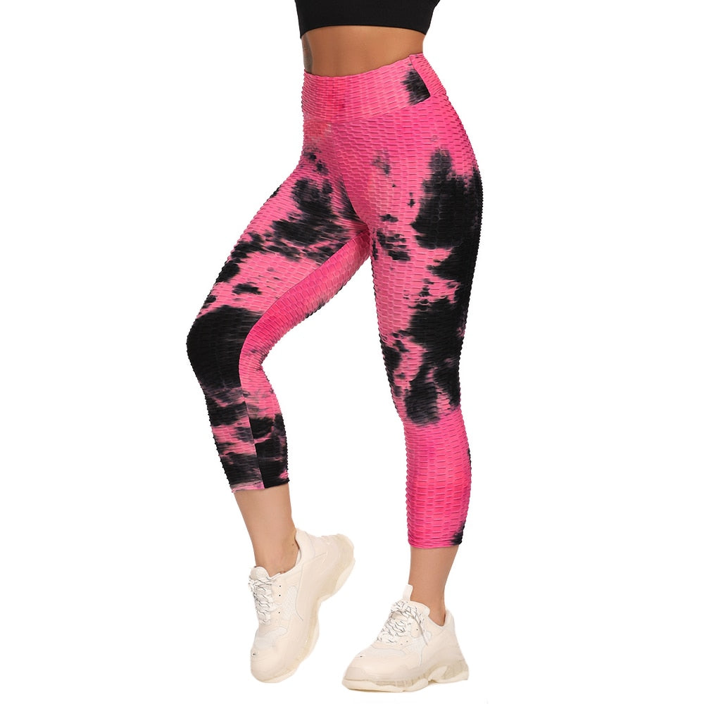 Calf-length Yoga Running Leggings High Waist Workout Push Up Leggins Sport Women