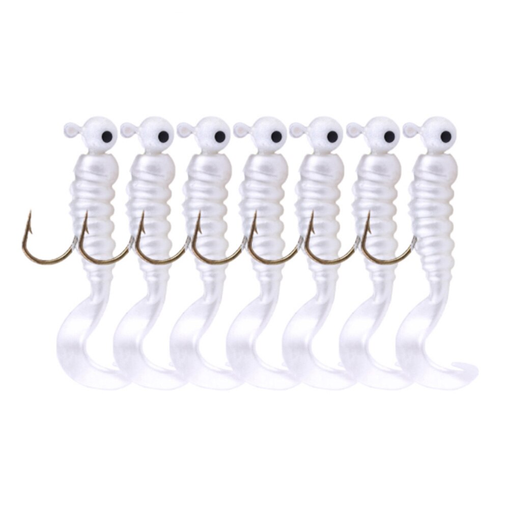 7pcs/Lot 1.75g Soft Fishing Lure Worm Lure With Swimming Tail Plastic Fishing Wo