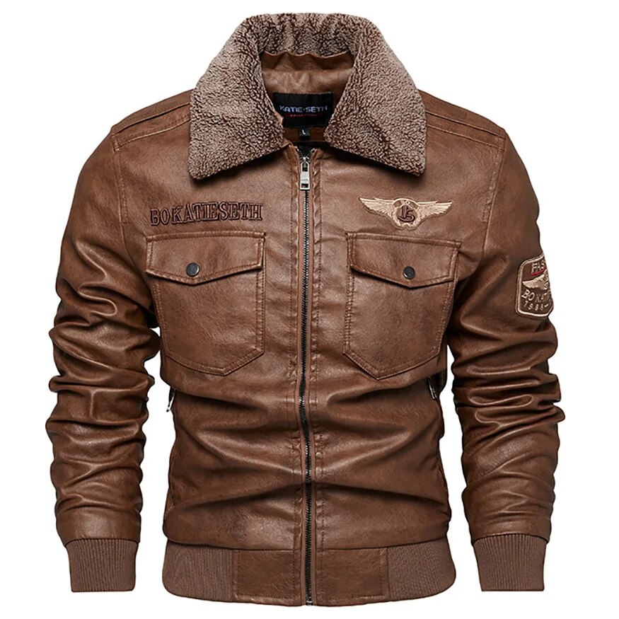 Pu Jacket Men Thick Warm Military Bomber Tactical Leather Jackets Mens Outwear