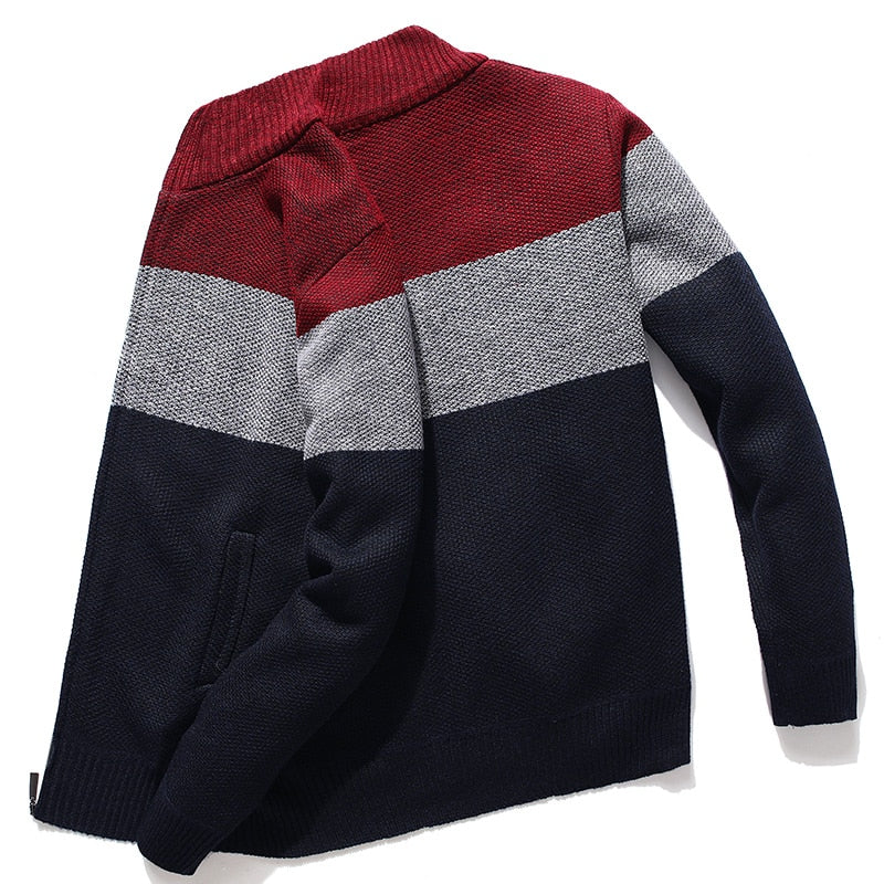 2020 New Cardigan Men Sweater Striped Grey Men's Sweater Oversized Knitted